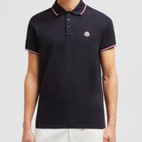 TRICOLOR-TRIMMED COTTON PIQUET POLO SHIRT