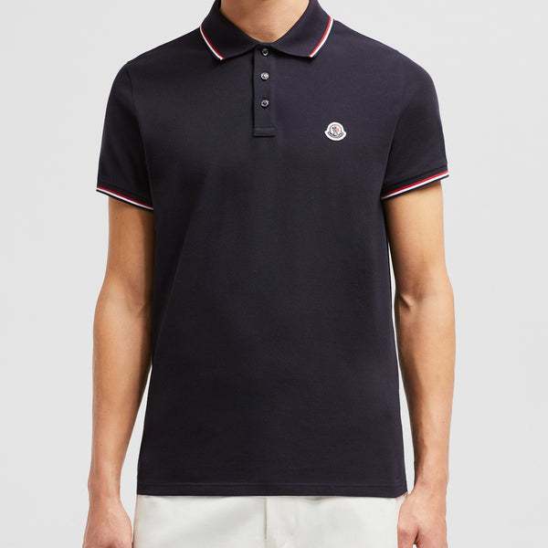TRICOLOR-TRIMMED COTTON PIQUET POLO SHIRT