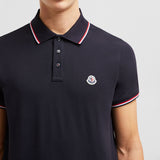 TRICOLOR-TRIMMED COTTON PIQUET POLO SHIRT