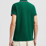 TRICOLOR-TRIMMED COTTON PIQUET POLO SHIRT
