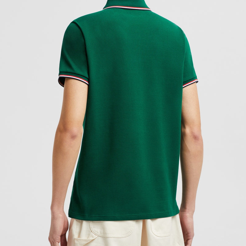 TRICOLOR-TRIMMED COTTON PIQUET POLO SHIRT