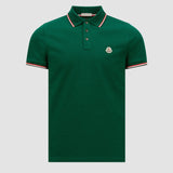 TRICOLOR-TRIMMED COTTON PIQUET POLO SHIRT