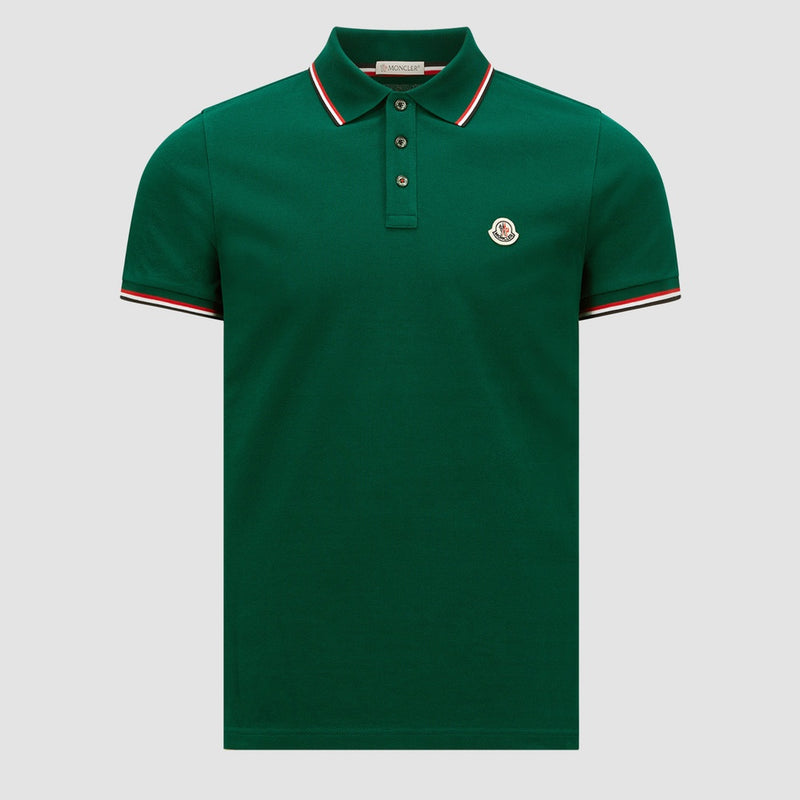 TRICOLOR-TRIMMED COTTON PIQUET POLO SHIRT