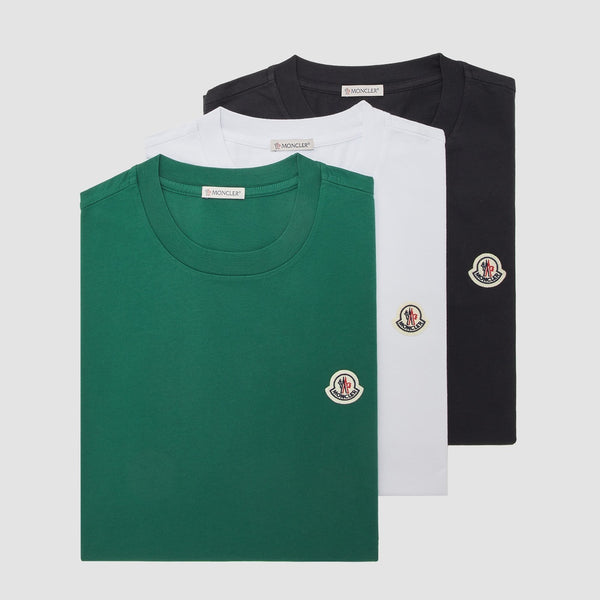 LOGO PATCH COTTON T-SHIRT (PACK OF THREE)