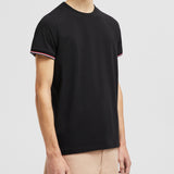 TRICOLOR-TRIMMED COTTON T-SHIRT