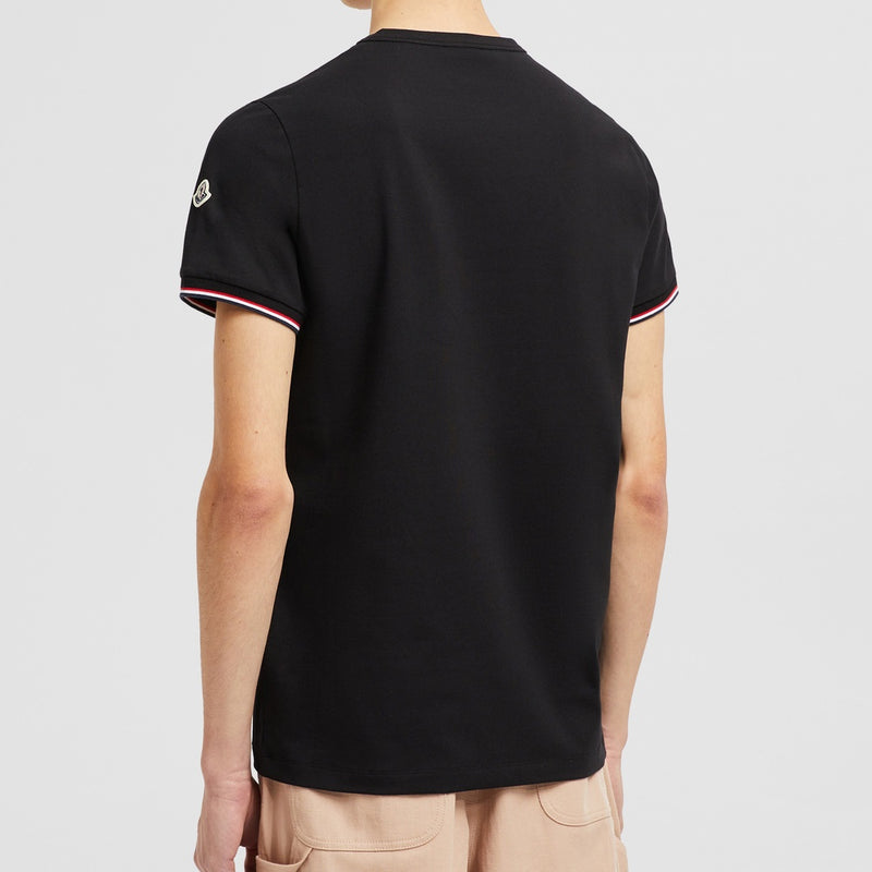 TRICOLOR-TRIMMED COTTON T-SHIRT