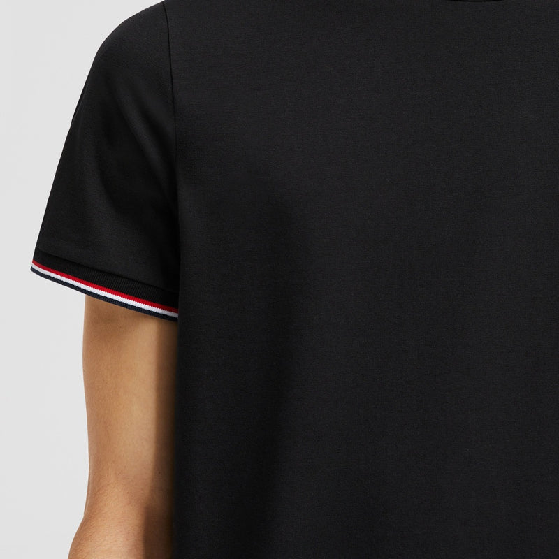 TRICOLOR-TRIMMED COTTON T-SHIRT