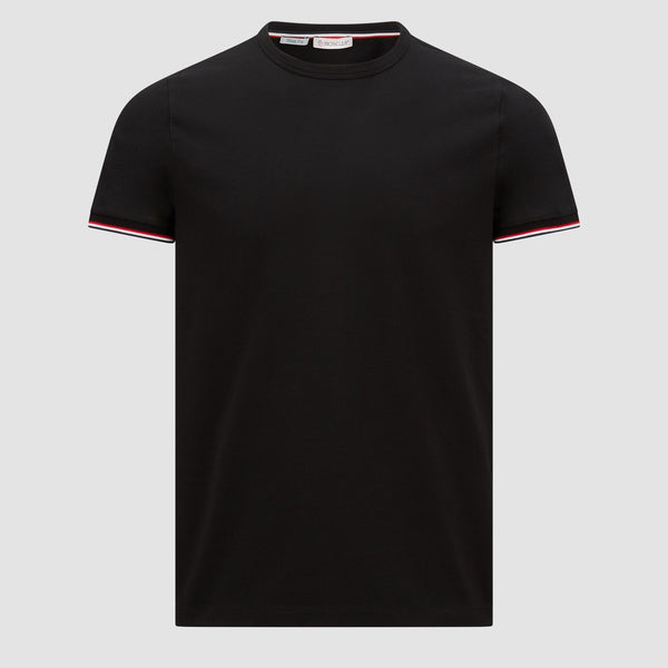 TRICOLOR-TRIMMED COTTON T-SHIRT