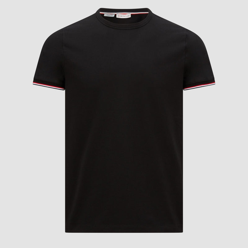 TRICOLOR-TRIMMED COTTON T-SHIRT