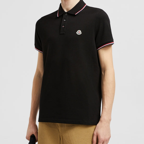 TRICOLOR-TRIMMED COTTON PIQUET POLO SHIRT