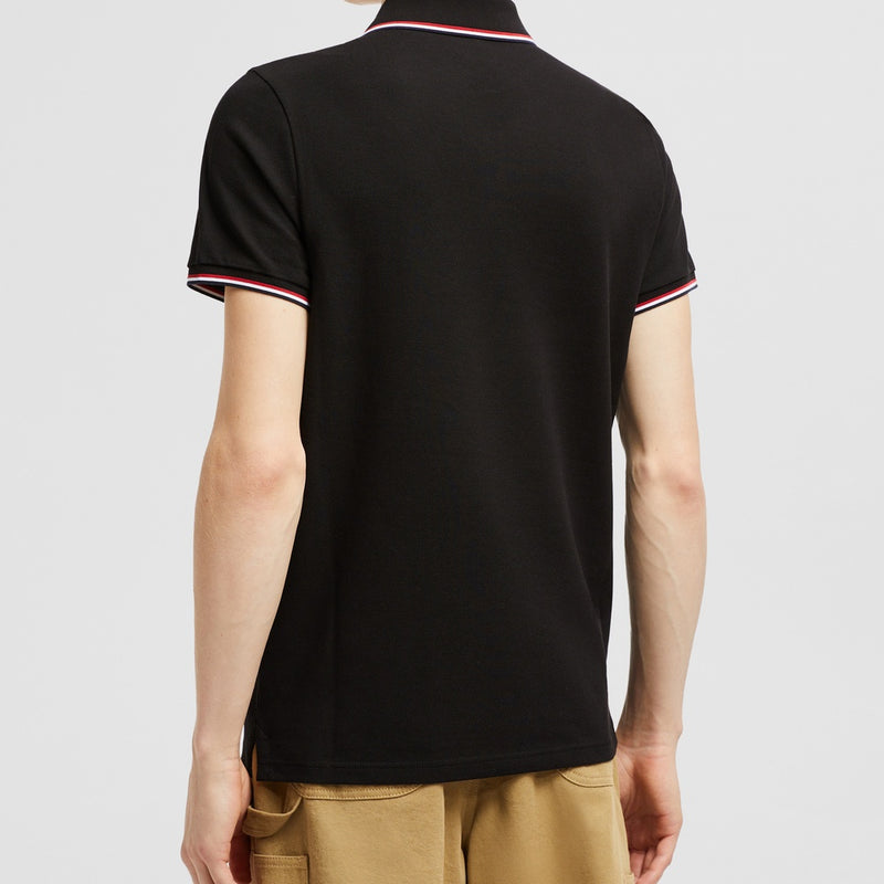 TRICOLOR-TRIMMED COTTON PIQUET POLO SHIRT