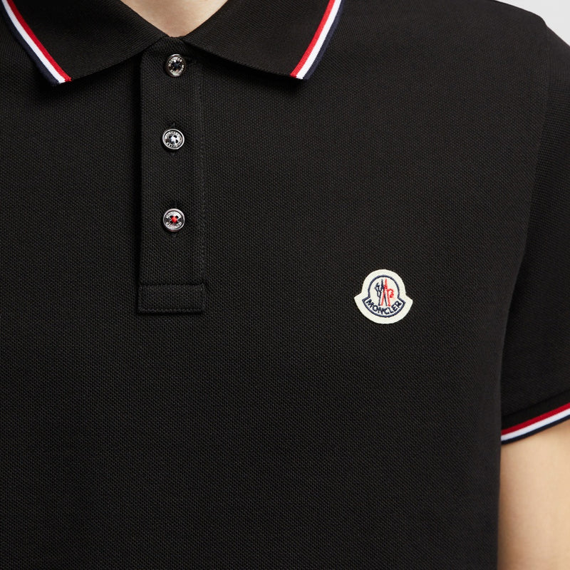 TRICOLOR-TRIMMED COTTON PIQUET POLO SHIRT