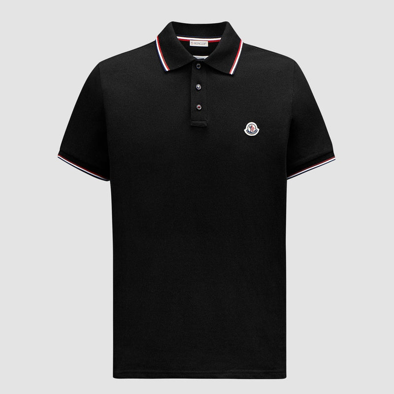 TRICOLOR-TRIMMED COTTON PIQUET POLO SHIRT