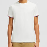TRICOLOR-TRIMMED COTTON T-SHIRT
