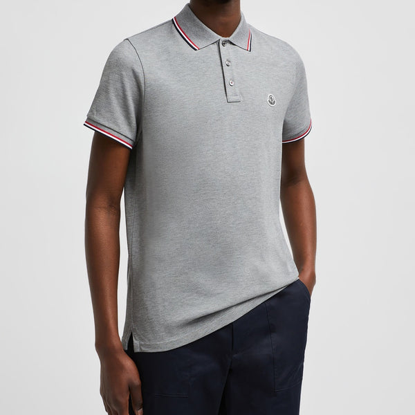 TRICOLOUR-TRIMMED COTTON PIQUET POLO SHIRT