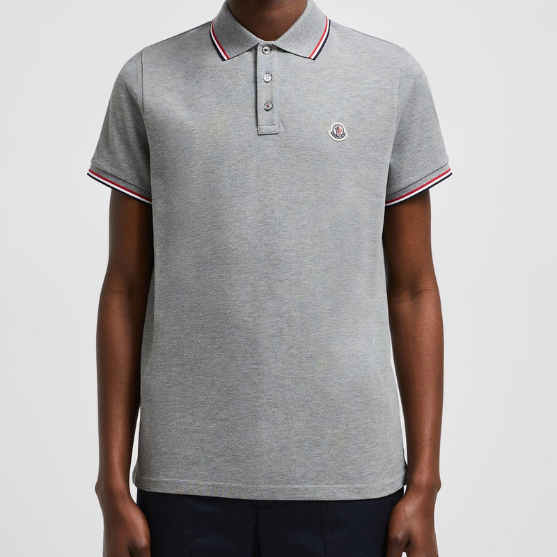 TRICOLOUR-TRIMMED COTTON PIQUET POLO SHIRT