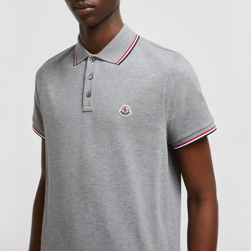 TRICOLOUR-TRIMMED COTTON PIQUET POLO SHIRT