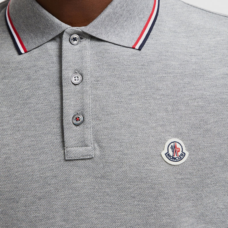 TRICOLOUR-TRIMMED COTTON PIQUET POLO SHIRT