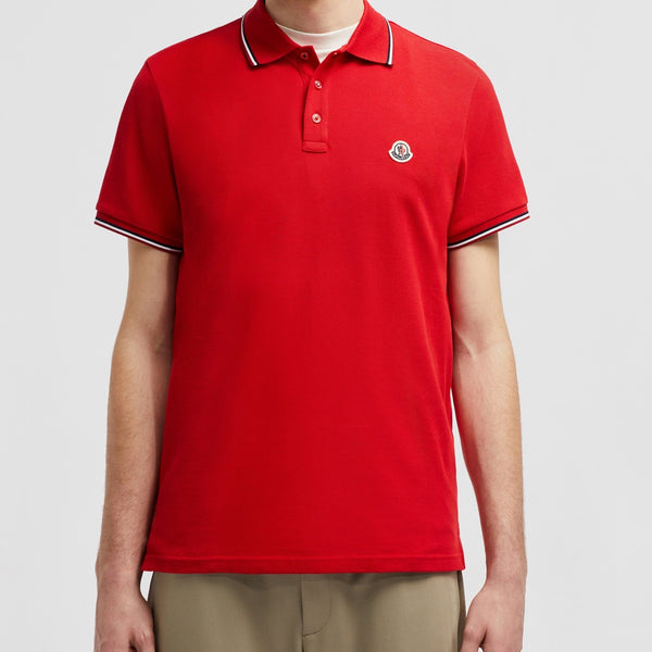 TRICOLOUR-TRIMMED COTTON PIQUET POLO SHIRT