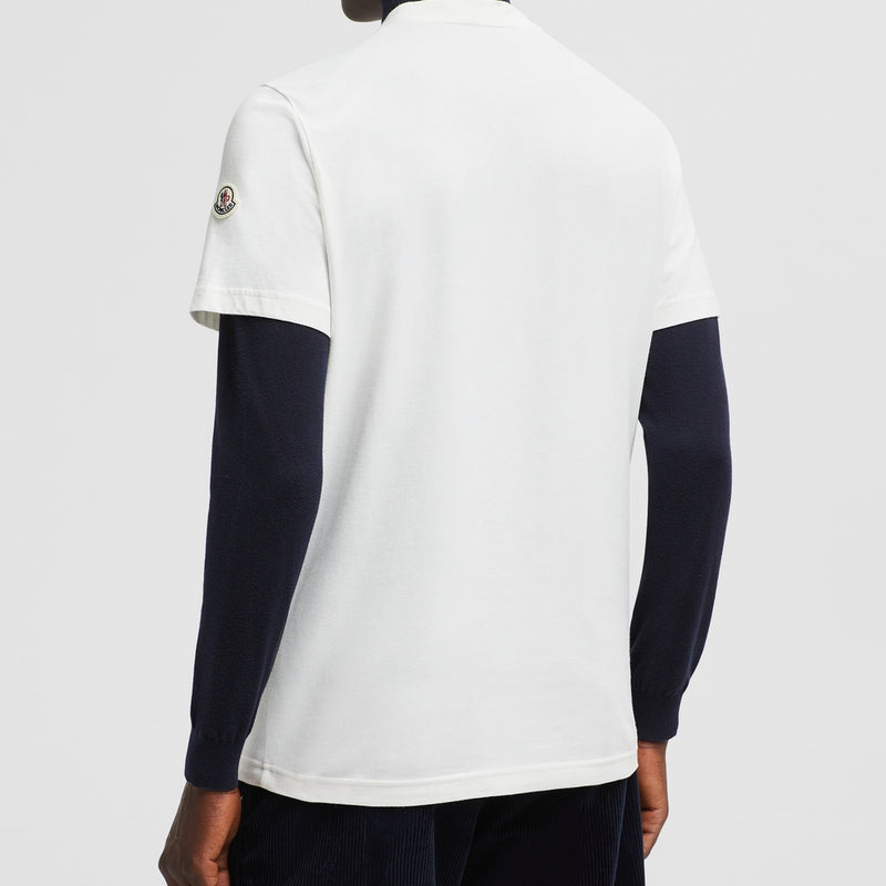 FLOCKED MOUNTAIN LOGO COTTON T-SHIRT