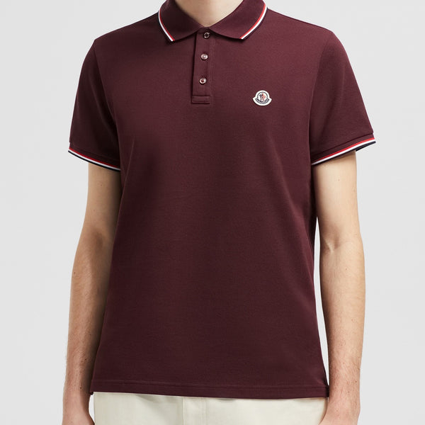 TRICOLOR-TRIMMED COTTON PIQUET POLO SHIRT