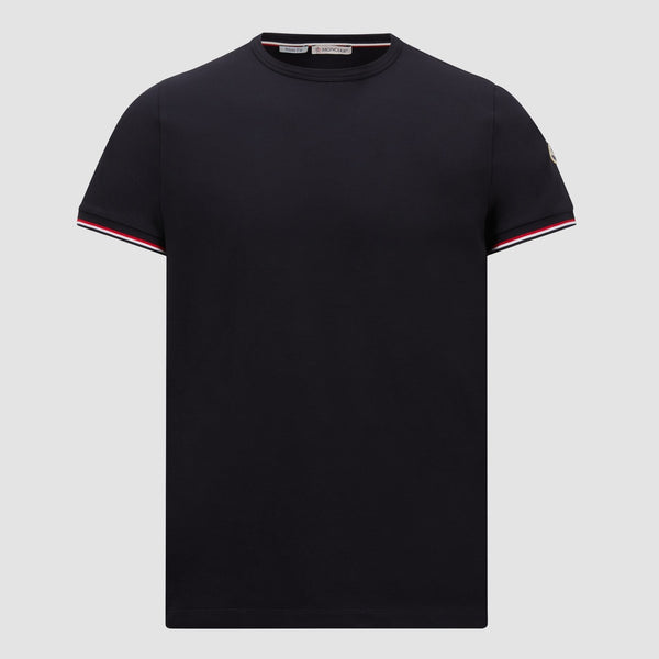 TRICOLOR-TRIMMED COTTON T-SHIRT