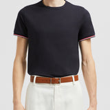 TRICOLOR-TRIMMED COTTON T-SHIRT