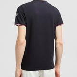 TRICOLOR-TRIMMED COTTON T-SHIRT