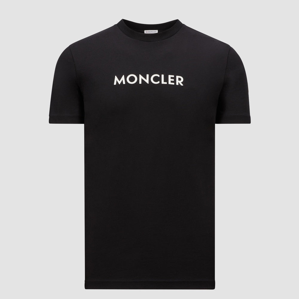 MONCLER モンクレールTシャツ 黒 Mサイズ MONCLER RUBBERIZED LOGO COTTON T-SHIRT J20918C0003489AJS999