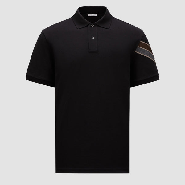 TRICOLOUR-TRIMMED COTTON PIQUET T-SHIRT