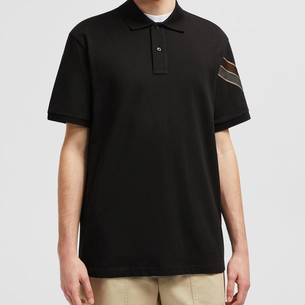 TRICOLOUR-TRIMMED COTTON PIQUET T-SHIRT