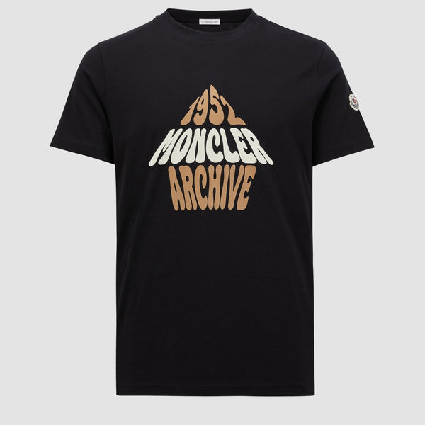 FLOCKED MOUNTAIN LOGO COTTON T-SHIRT