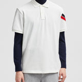 TRICOLOUR-TRIMMED COTTON PIQUET T-SHIRT