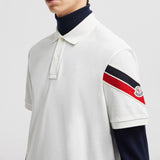TRICOLOUR-TRIMMED COTTON PIQUET T-SHIRT