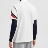 TRICOLOUR-TRIMMED COTTON PIQUET T-SHIRT