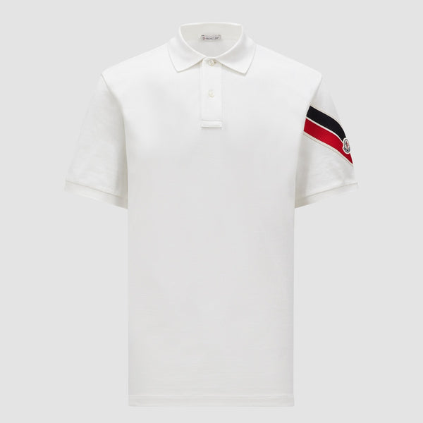TRICOLOUR-TRIMMED COTTON PIQUET T-SHIRT
