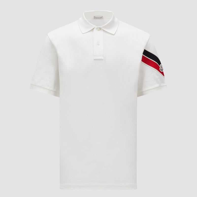 TRICOLOUR-TRIMMED COTTON PIQUET T-SHIRT