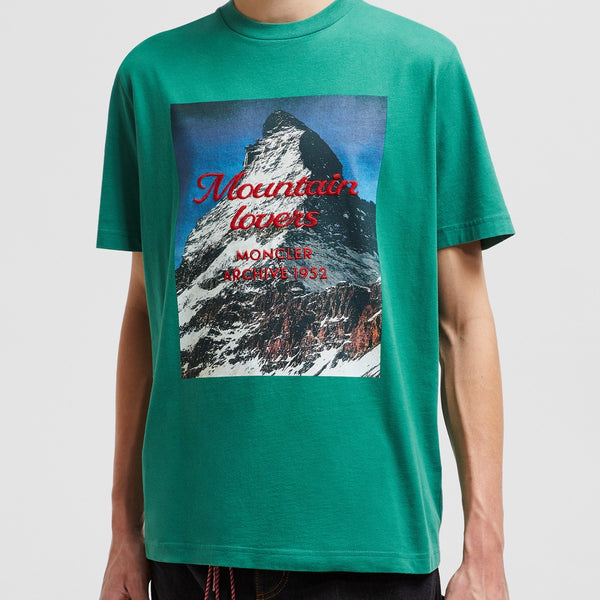 MOUNTAIN MOTIF COTTON T-SHIRT