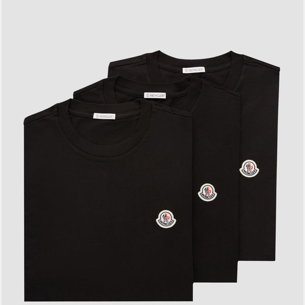 LOGO PATCH COTTON T-SHIRT (PACK OF THREE)