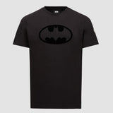 FLOCKED BATMAN LOGO COTTON T-SHIRT
