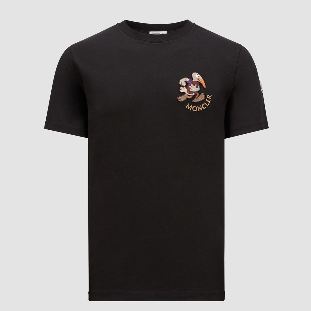 MONCLER EMBROIDERED RUGBY PATCH COTTON T-SHIRT