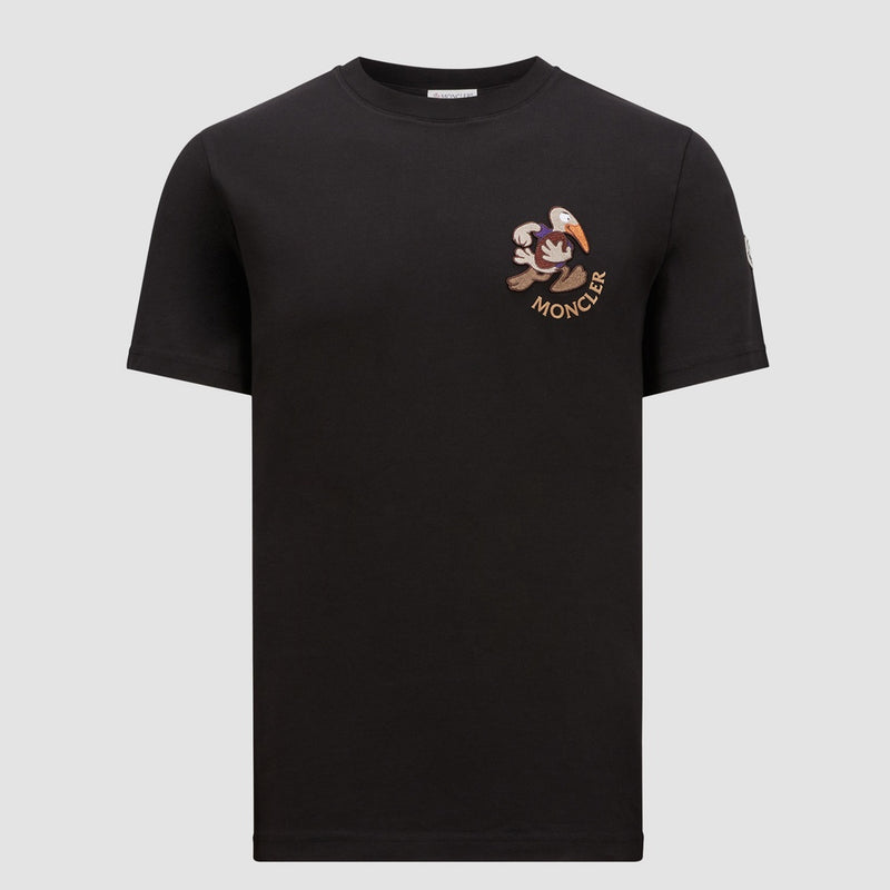 MONCLER EMBROIDERED RUGBY PATCH COTTON T-SHIRT
