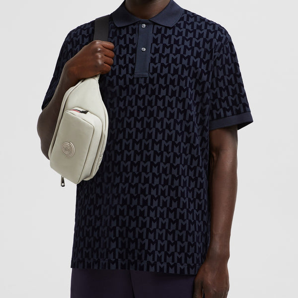 MONOGRAM PRINT COTTON PIQUET POLO SHIRT