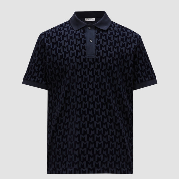 MONOGRAM PRINT COTTON PIQUET POLO SHIRT