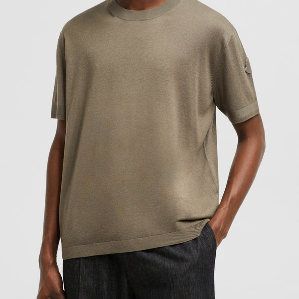 SILK & COTTON KNIT T-SHIRT