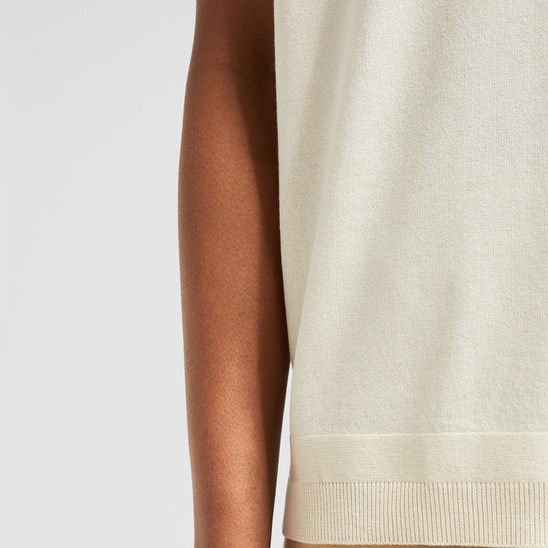 SILK & COTTON KNIT T-SHIRT