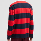 STRIPED LONG SLEEVE COTTON POLO SHIRT