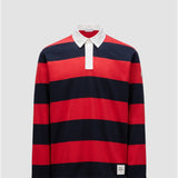 STRIPED LONG SLEEVE COTTON POLO SHIRT
