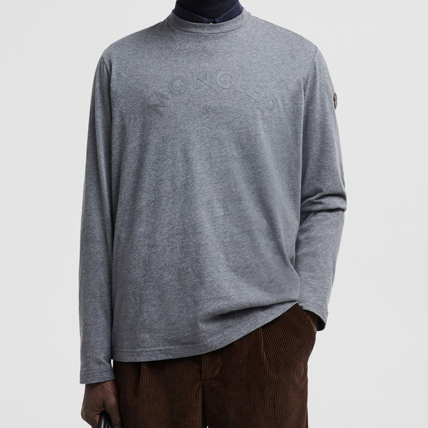 RUBBERIZED LOGO COTTON LONG SLEEVE T-SHIRT