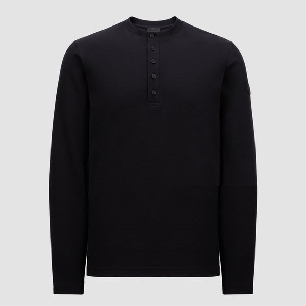 BUTTON-UP LONG SLEEVE COTTON T-SHIRT